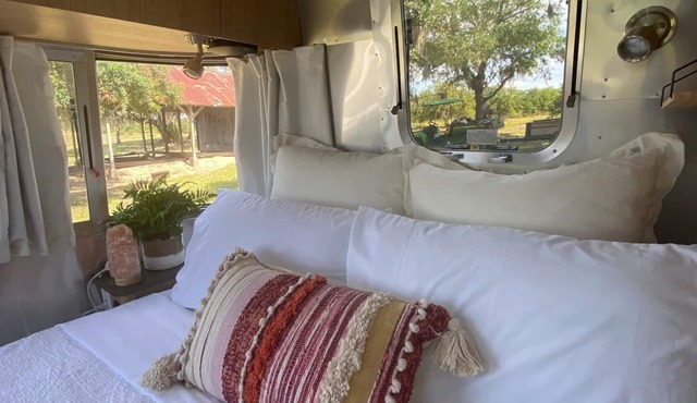 Waterfront Luxury Airstream on An Orange Grove