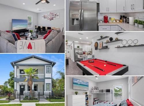 Ybor City Group Home Game Room & Sleeps 12 Tampa