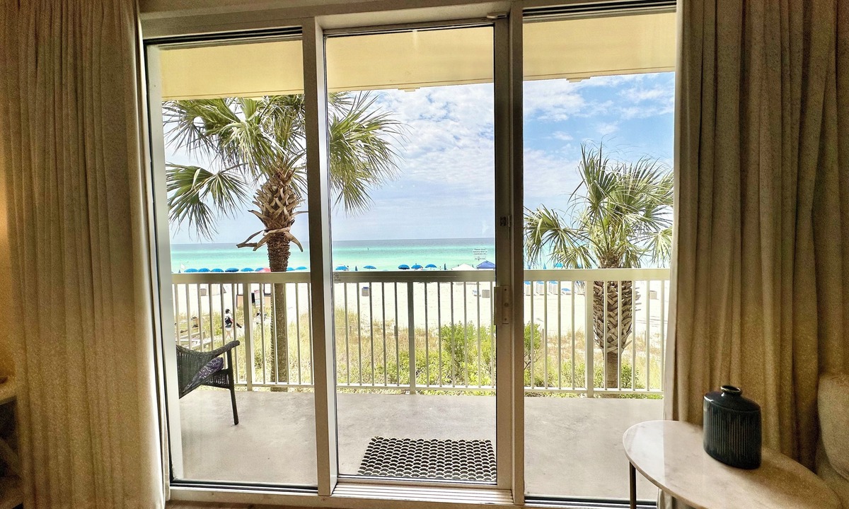 West Panama City Beach Condo | $2232 July 31-Aug7~ 1st Floor! Directly on Beach@CELADON~2 Private Pkg Spaces ~ FREE Beach Service!