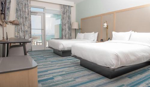 Queen Room with Two Queen Beds and Extended Balcony - Beachfront