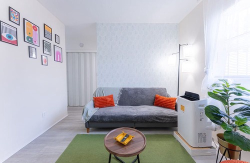 East Little Havana Apartment | Stay in this bright and modern 1BR in Little Havana, featuring stylish décor, a cozy living room, and a welcoming dining area. Walk to Calle Ocho cafés, murals, and music, and reach Brickell in minutes. Perfect Miami base for couples or solo traveler